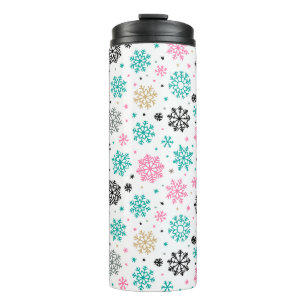 Retro Snowflakes Thermal Tumbler