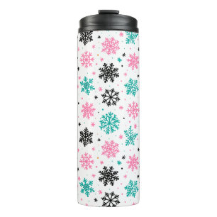 Retro Snowflakes Thermal Tumbler