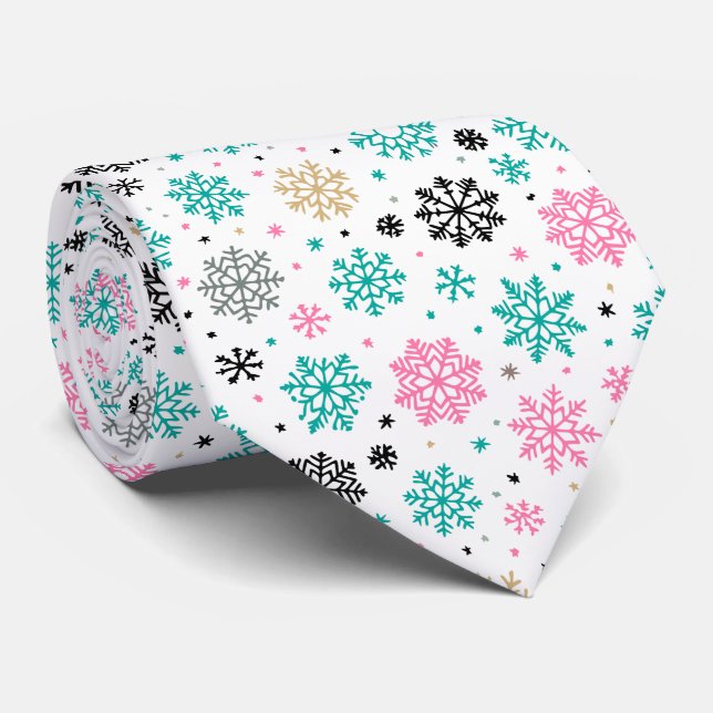 Retro Snowflakes Tie (Rolled)