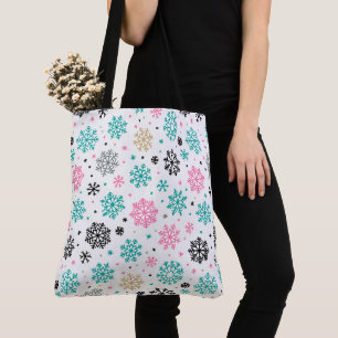 Retro Snowflakes Tote Bag
