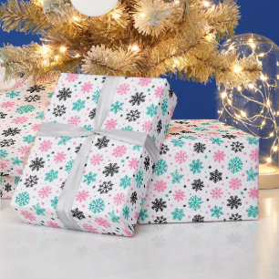 Retro Snowflakes Wrapping Paper