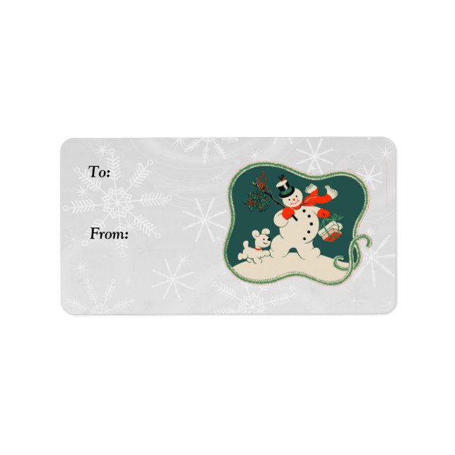 Retro Snowman Gift Tags (Front)