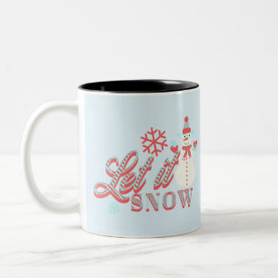 Retro Snowman Let it Snow Christmas Coffee Mug