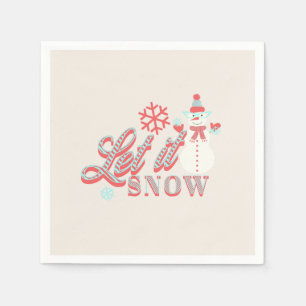 Retro Snowman Let it Snow Christmas  Napkins