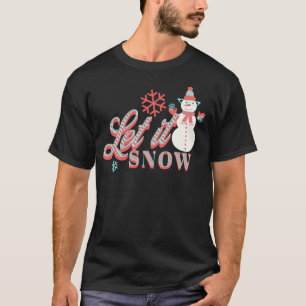 Retro Snowman Let it Snow Christmas T-Shirt