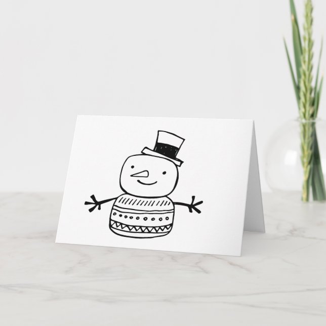 Retro snowman merry everything happy always holiday card (Front)