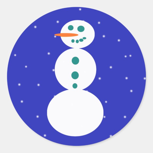 Retro Snowman Round Stickers (Front)