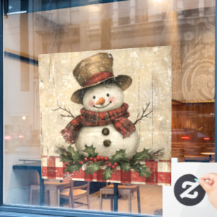 Retro Snowman Window Cling