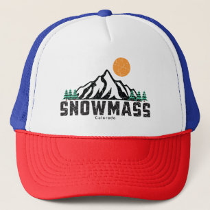 Retro Snowmass Ski Sunset Trucker Hat