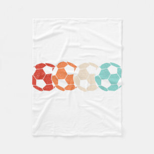 Retro Soccer Ball Soccer Player Men Women Kids Fleece Blanket