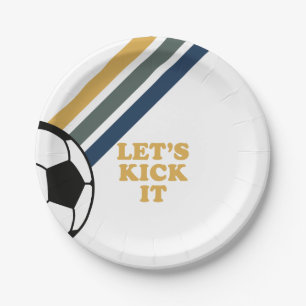 Retro Soccer Birthday Paper Plates
