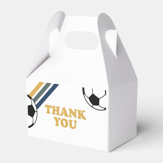 Retro Soccer Birthday Thank You Favour Box (Front Side)