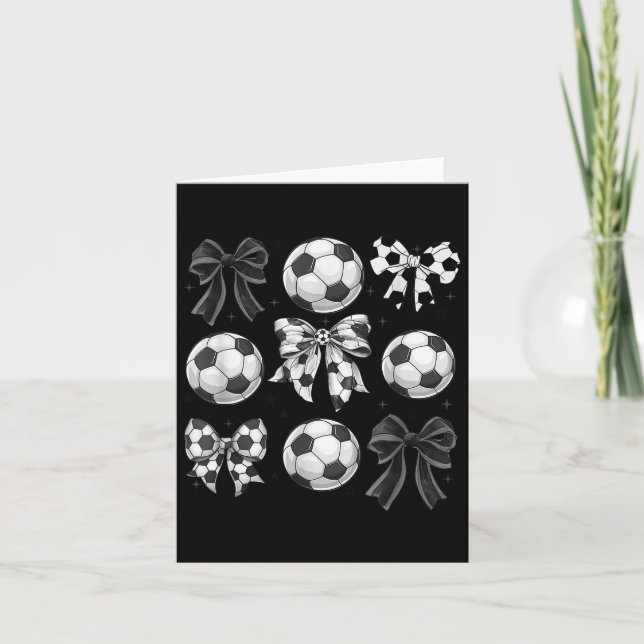 Retro Soccer Bow,game Day,coquette Soccer Mum,mama Card (Front)