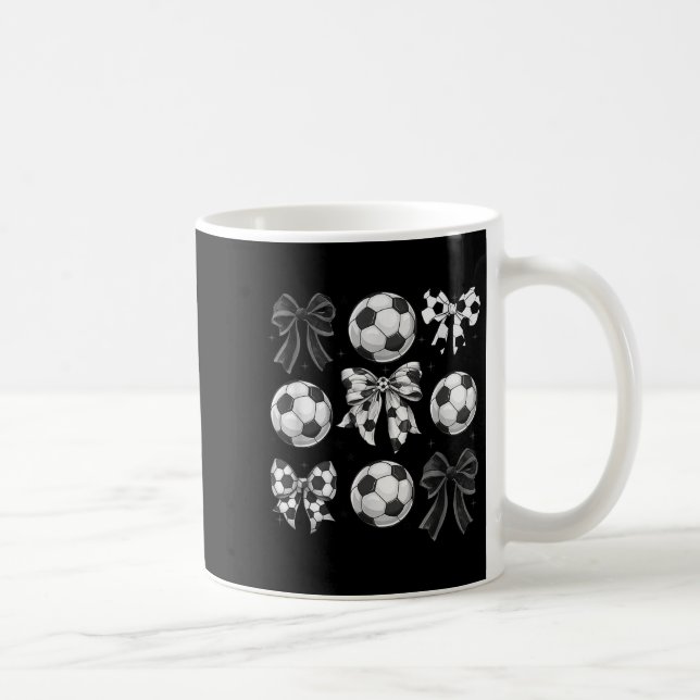 Retro Soccer Bow,game Day,coquette Soccer Mum,mama Coffee Mug (Right)