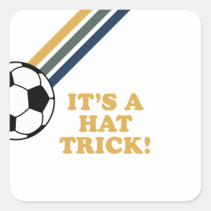Retro Soccer Hat Trick 3rd Birthday Square Sticker