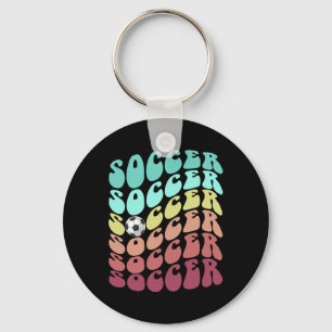 Retro Soccer Just Boy Girl Who Loves Play Club Coa Key Ring