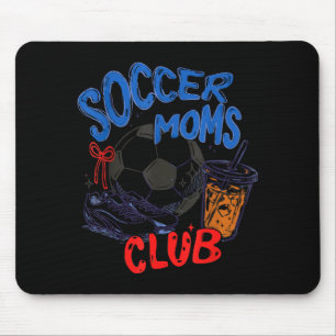 Retro soccer moms club iced coffee sports mum mouse mat