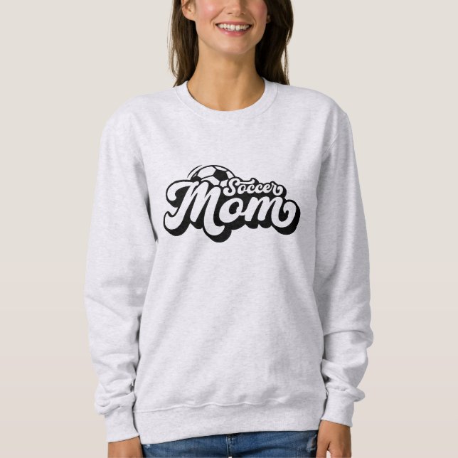 Retro Soccer Mum Custom Last Name Sweatshirt (Front)