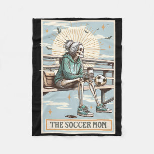 Retro Soccer Mum Tarot Card Soccer Skeleton Mama M Fleece Blanket