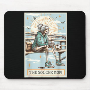 Retro soccer mum tarot card soccer skeleton mama mouse mat