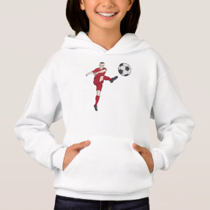 Retro Soccer Player Kicking Ball Volley Action Gra
