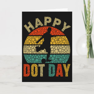 Retro Soccer Player Polka Dot Art Student Happy Do Card