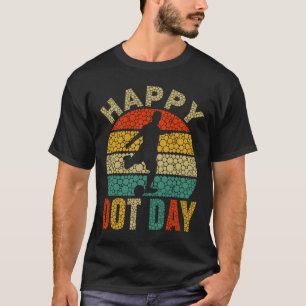 Retro Soccer Player Polka Dot Art Student Happy Do T-Shirt