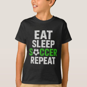 Retro Soccer Player Saying Eat Sleep Game Repeat  T-Shirt