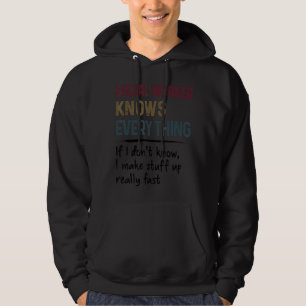 Retro Social Worker Knows Everything Vintage Sarca Hoodie