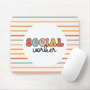 Retro Social Worker Mouse Mat