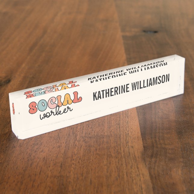 Retro Social Worker Nameplate (Side)