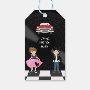 Retro Sock Hop Birthday Party Gift Tags