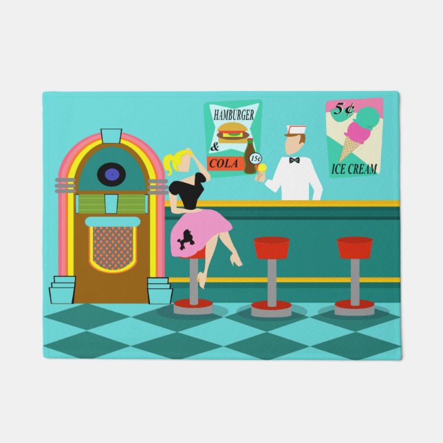 Retro Soda Fountain Door Mat (Front)