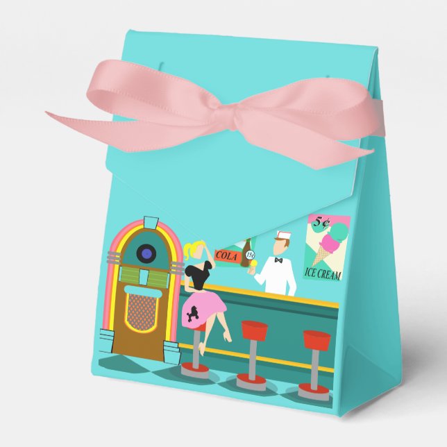 Retro Soda Fountain Favour Box (Front Side)