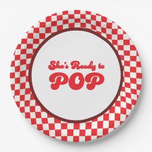 Retro soda pop cola baby shower paper plate