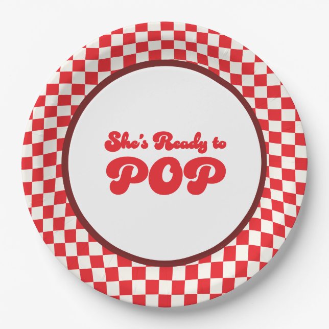Retro soda pop cola baby shower  paper plate (Front)