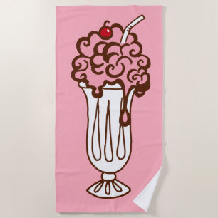 Retro Soda Shop Beach Towel