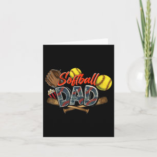 Retro Softball Dad Happy Fathers Day 2025 For Men Card