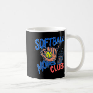 Retro softball moms club iced coffee sports mum mug