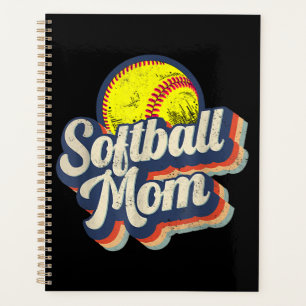 Retro Softball Mum Funny Vintage Softball Mum Planner