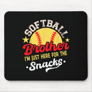 Retro Softll Brother I'm Just Here For The Snacks Mouse Mat