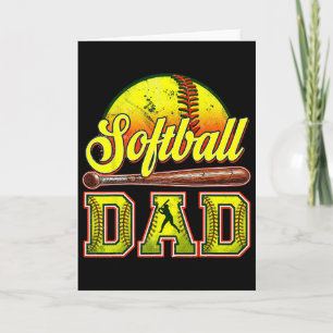Retro Softll Dad Game Day Dad Father's Day  Card
