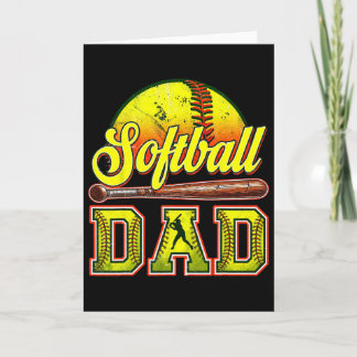 Retro Softll Dad Game Day Dad Father's Day  Card