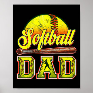 Retro Softll Dad Game Day Dad Father's Day Poster