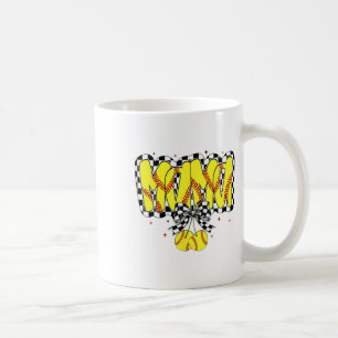Retro Softll Mama Cherries Coquette Bow Checkered Coffee Mug