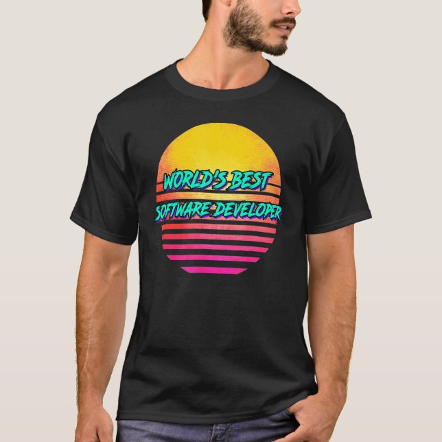 Retro Software Developer T-Shirt (Front)