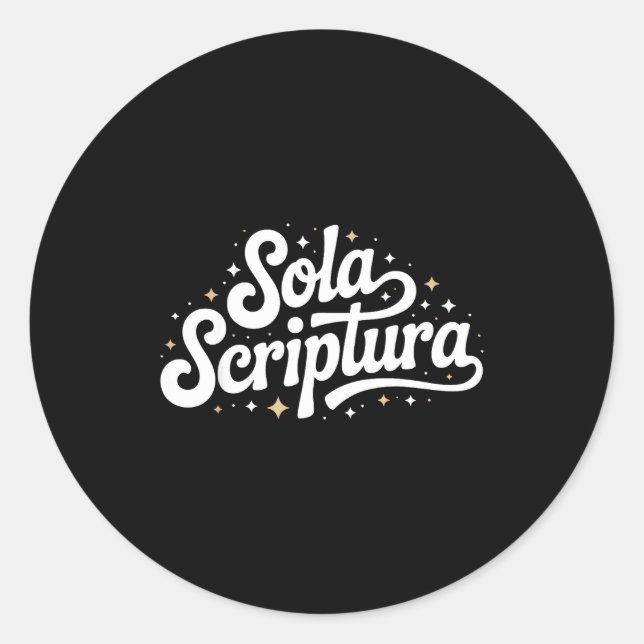 Retro Sola Scriptura Reformed Christian Theology D Classic Round Sticker (Front)