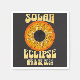 Retro solar eclipse Total Eclipse April 8, 2024 Napkin
