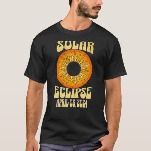 Retro solar eclipse Total Eclipse April 8, 2024  T-Shirt
