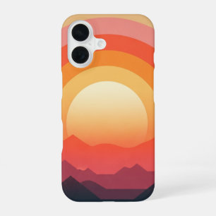 Retro Solar Horizon iPhone 16 Case